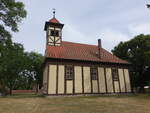 Nedlitz, evangelische Kirche, erbaut 1717 in Stnderfachwerk (05.07.2025)