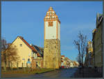 Der Köthener Torturm ist einer der drei noch erhaltenen Tortürme der Stadtmauer von Aken.