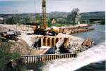 Laucha - Rekonstruktion Wehr 20.06.1998 - Bau der Fischtreppe