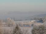 Laucha an der Unstrut - Blick ber die Unstrutwiesen zur neuen Strae nach Dorndorf bei -14C - Aufnahme vom 9.01.2009