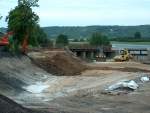 Laucha an der Unstrut - Brckenbau - alte Flutbrcke und Bau der Anbindung zur neuen Brcke - 29.06.2005