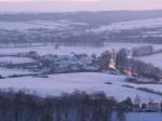 Laucha an der Unstrut - Blick vom Hang am Flugplatz auf Dorndorf und Laucha im Unstruttal - Foto vom 02.01.2010