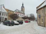 Laucha an der Unstrut - im Griff von Tief  Daisy  - Untere Hauptstrae Blick zum Markt - 09.01.2010  