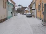 Laucha an der Unstrut - im Griff von Tief  Daisy  - Untere Krautgasse - Blick zum Plan - 10.01.2010  