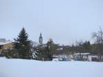 Laucha an der Unstrut - Blick ber die Unstrutgrten zur Kirche - 17.01.2010   