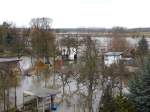 Laucha an der Unstrut - Blick auf die Grten - das Hochwasser steigt - 28.02.2010