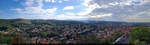 Panorama vom Schloss auf Wernigerode, die bunte Stadt am Harz.