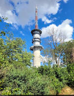 Funkturm auf dem Petersberg bei Halle (Saale).