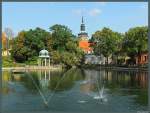 Der Teich am Schloss von Bad Lauchstdt bildet den stlichen Abschluss der historischen Kuranlagen.