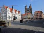 Wittenberg, Markt mit Lutherdenkmal, Rathaus und St.