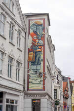 Wandmalerei in der Norderstra�e in Flensburg.