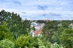 Aussicht von der Sankt-Jrgen-Treppe im Stadtteil Jrgensby auf die Innenstadt von Flensburg.