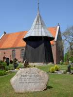 Fahretoft, Evangelische Kirche mit Holzkirchturm, Kreis Nordfriesland   (11.05.2011)