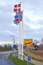 Der Grenzbergang zwischen Rosenkranz (Nordfriesland) und Rudbl (Dnemark).