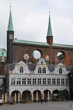 Das spätgotische Rathaus in Lübeck.