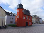 Schleiz, alte Mnze am Neumarkt, erbaut 1600 (19.10.2022)