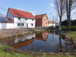 Tttleben, Gebude und Dorfteich am alten Anger (09.04.2023)