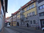 Erfurt, Stadtmuseum im Haus zum Stockfisch, bedeutendes Brgerhaus der Renaissance in der Johannesstrae (10.04.2023)