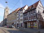 Erfurt, Johannesturm und Fachwerkhäuser in der Johannesstraße (10.04.2023)
