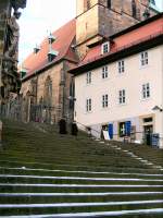 ERFURT, Domtreppen mit ein wenig Schnee, 2006