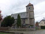 Vierzehnheiligen, Wallfahrtskirche Zu den vierzehn Nothelfern, erbaut von 1453 bis 1464 (21.10.2022)