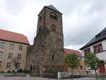 Weida, romanische Peterkirche, erbaut ab 1267, zerstrt im Dreiigjhrigen Krieg (29.04.2023)