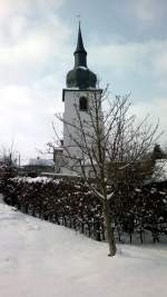 Kirche von Pahren im Winter.