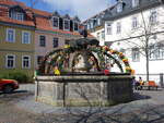 Ilmenau, Osterbrunnen am Marktplatz (16.04.2022)