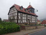 Rehungen, evangelische Dorfkirche, erbaut 1776 in Fachwerkbauweise (30.06.2023)