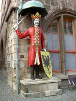 Nordhausen, Roland Statue von 1717 am alten Rathaus (29.09.2012)