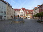 Kahla, Marktbrunnen und Huser am Marktplatz (20.10.2022)