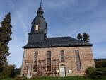 Untergneus, evangelische Kirche, Saalkirche mit westlichem Dachturm, erbaut 1820 (20.10.2022)