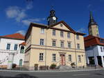 Brgel, Rathaus und Turm der evangelischen Kirche am Markt (22.10.2022)