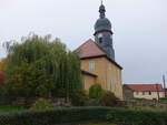 Mrsdorf, evangelische Kirche, erbaut 1685 (22.10.2022)