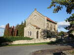 Poppendorf, neuromanische evangelische Kirche, erbaut 1874 (22.10.2022)