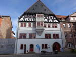 Neustadt an der Orla, Lutherhaus, erbaut 1490, Fassade von 1574 (20.10.2022)