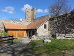 Bad Blankenburg, Burg Greifenstein, mittelalterliche Burgruine, erbaut ab 1137 (23.04.2023)