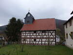 Melkers, evangelische Dorfkirche, erbaut von 1687 bis 1688 (15.04.2022)