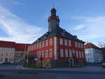 Klleda, historisches Rathaus am Markt, erbaut 1702 (25.03.2023)