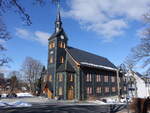 Neuhaus am Rennweg, evangelische Stadtkirche, neugotische Holzkirche, erbaut 1892 (27.02.2022)