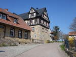 Mittelsmmern, Edelhof, denkmalgeschtzter Fachwerkbau, erbaut ab 1243 (07.04.2023)