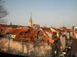 Blick von der Stadtmauer zur Marienkirche (3.4.2009)