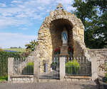 Mariengrotte auf dem Friedhof von Borsch, einem Stadtteil von Geisa/Thringen, 09-2023