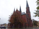 Apolda, evangelische Lutherkirche am Melanchthonplatz, neugotisch, erbaut von 1890 bis 1894 von dem Berliner Architekten Johannes Otzen (21.10.2022)