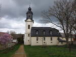 Niederrossla, evangelische Kirche, erbaut 1670 (26.03.2023)