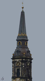 Der Turm der im Rokokostil errichteten Christianskirche in Kopenhagen.