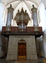 Ribe, Orgelempore in der Domkirche, erbaut 1973 von den Orgelbauern Th.