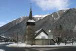 Die Kirche von Les Praz de Charmonix.