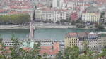 Die Saone im Stadtgebiet von Lyon,  betrachtet von der Kirche Notre-Dame de Fourvire.