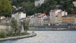 Am Ufer der Saone in Lyon, der drittgrößten Stadt Frankreichs nach Paris und Marseille, am 14.10.2023.